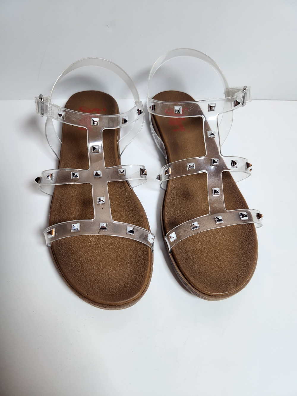 Jellypop Girl's Clear Silver Studded Sandals